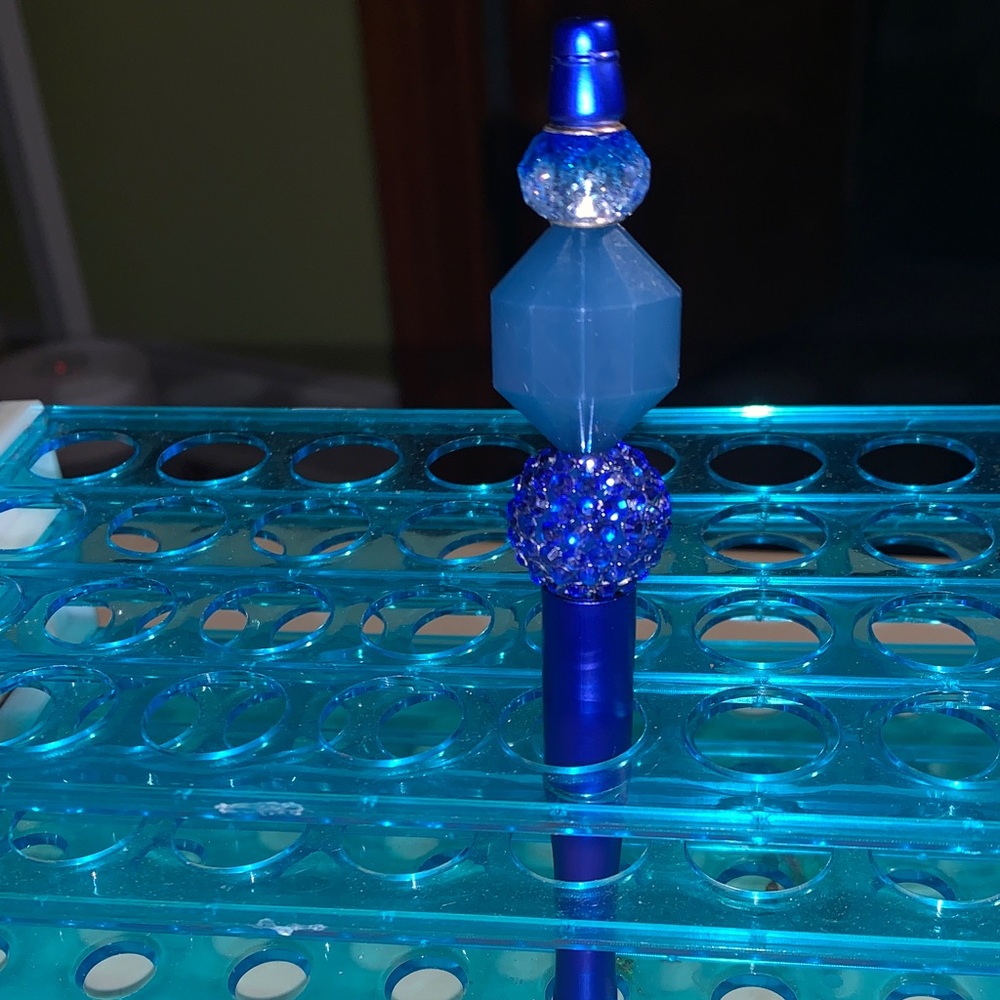 Blue unique Beaded Pen
